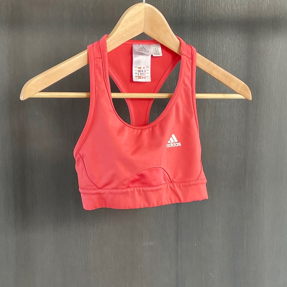 Adidas Small Coral Pink Racerback Sports Bra